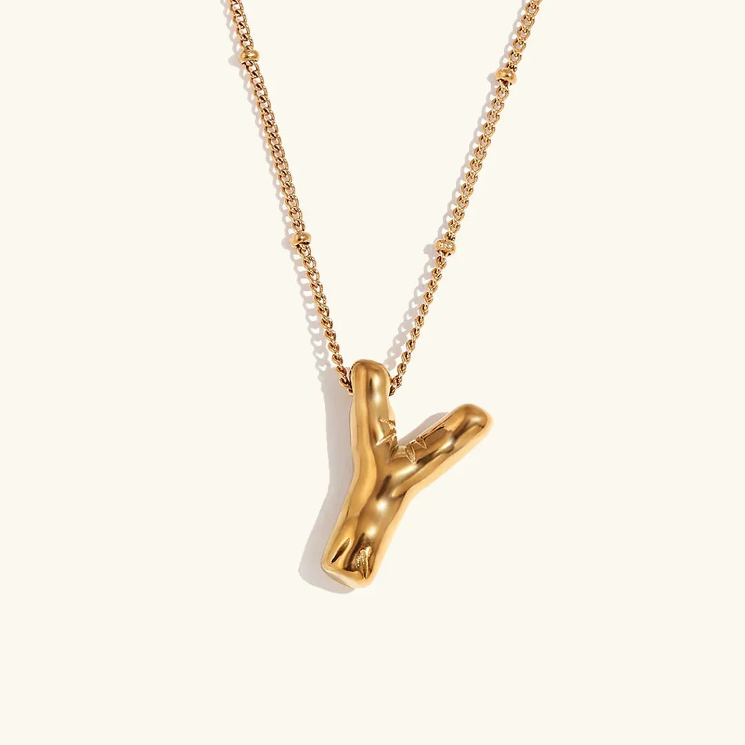 [AuraEcho]Balloon Gold Initial Necklace