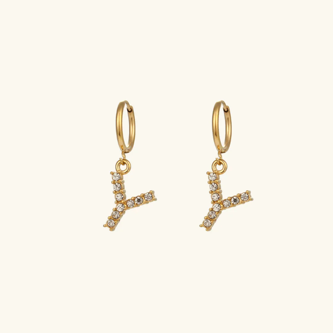 [AuraEcho]Wilhemina Initial Letter Earrings