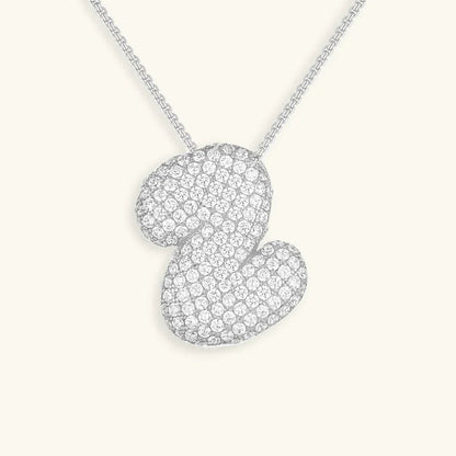 [AuraEcho]Bubble Initial Diamond Necklace