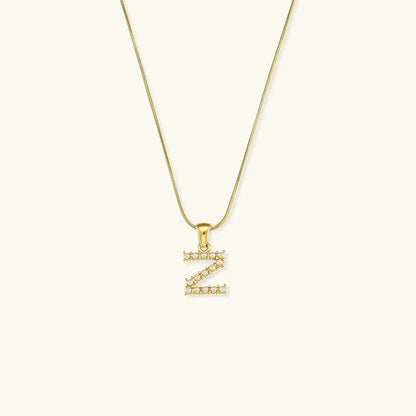 [AuraEcho]Augustine Initial Letter Pearl Necklace