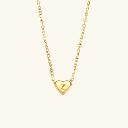 [AuraEcho]Heart Initial Gold Necklace