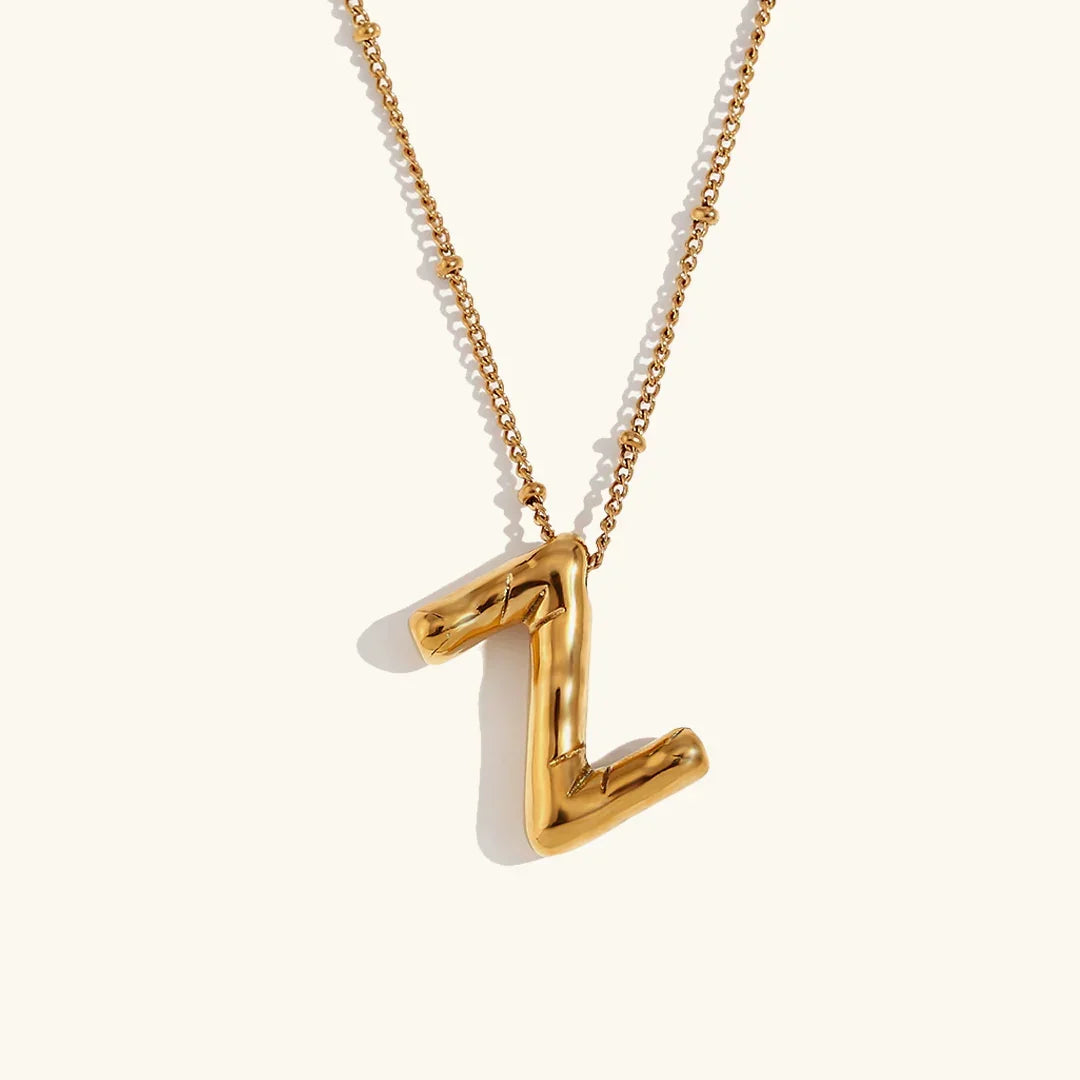 [AuraEcho]Balloon Gold Initial Necklace