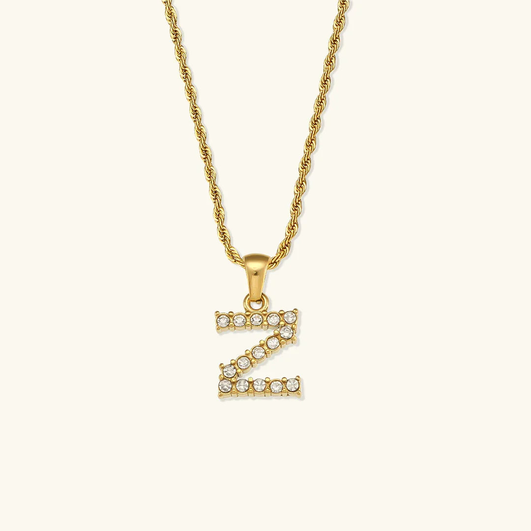 [AuraEcho]Maeve Letter Initial Diamond Necklace