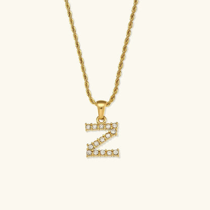 [AuraEcho]Maeve Letter Initial Diamond Necklace