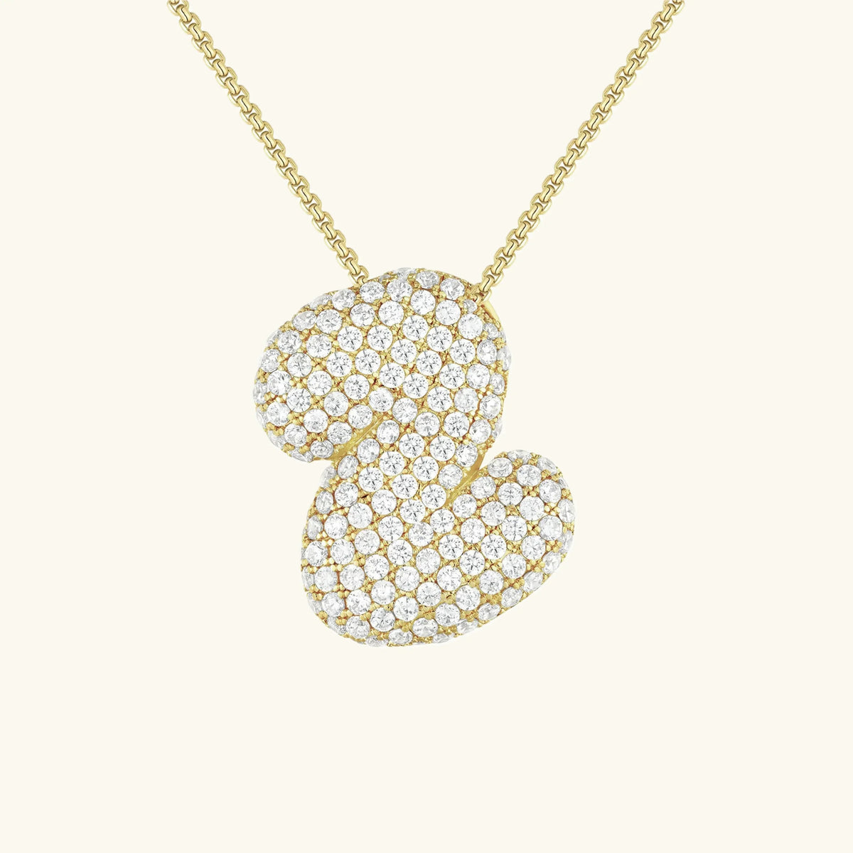 [AuraEcho]Bubble Initial Diamond Necklace
