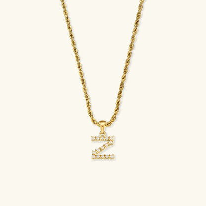 [AuraEcho]Elodie Initial Letter Pearl Necklace
