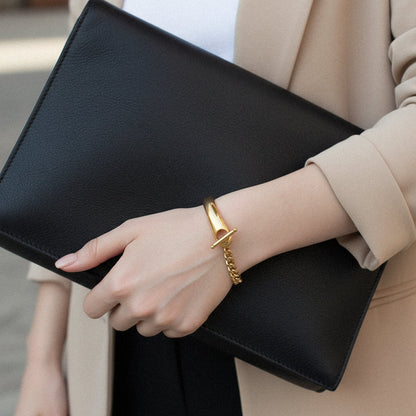 [AuraEcho]Myrna Chained Gold Bangle