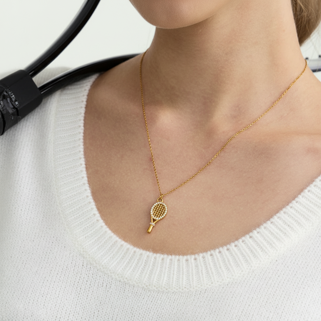 [AuraEcho]Aces Gold Tennis Pendant