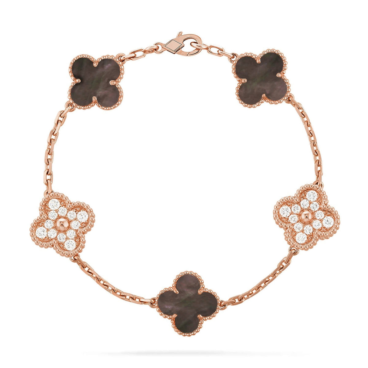 [AuraEcho] CLOVER 5 MOTIF GRAY MOP BRACELET COLLECTION