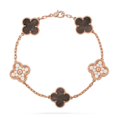 [AuraEcho] CLOVER 5 MOTIF GRAY MOP BRACELET COLLECTION