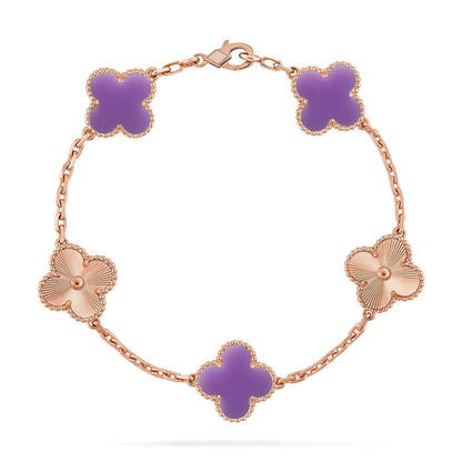 [AuraEcho]CLOVER 5 MOTIF LIGHT PURPLE BRACELET COLLECTION