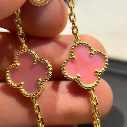 [AuraEcho] CLOVER 5 MOTIFS  PINK MOP BRACELET COLLECTION