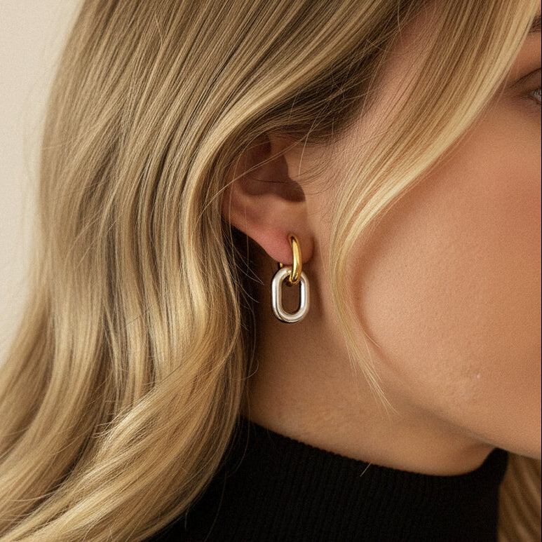 [AuraEcho]Pippa Two Tone Double Hoops
