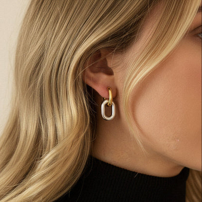 [AuraEcho]Pippa Two Tone Double Hoops