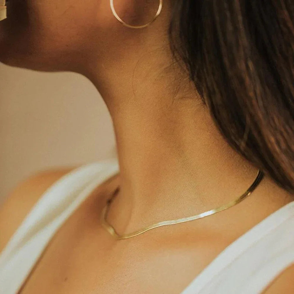 [AuraEcho]Elizabeth Gold Herringbone Necklace