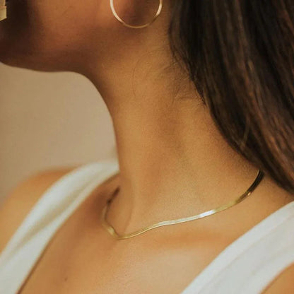 [AuraEcho]Elizabeth Gold Herringbone Necklace