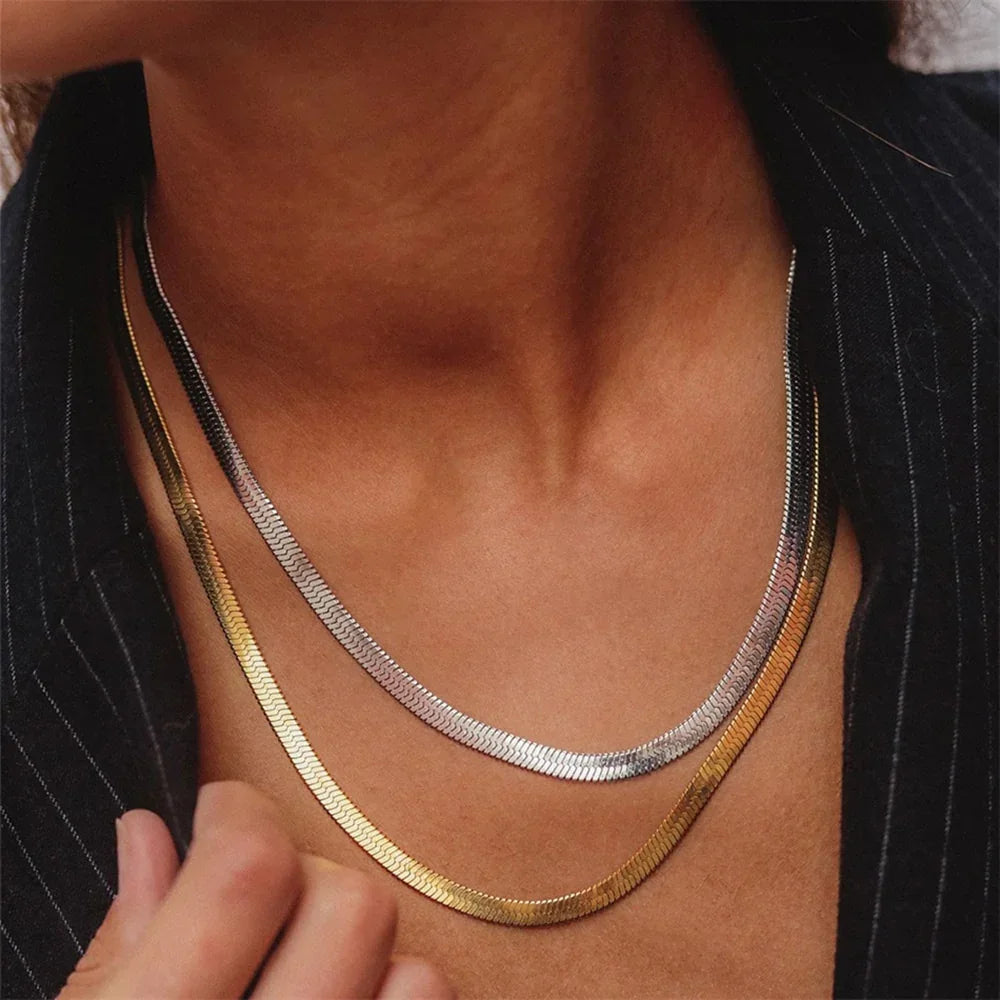 [AuraEcho]Elizabeth Gold Herringbone Necklace