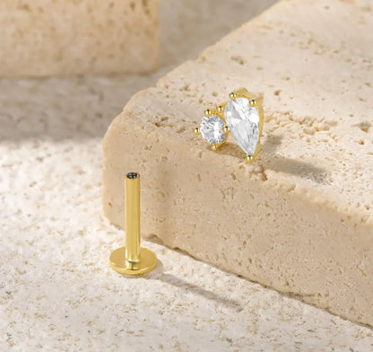 [AuraEcho]Kate Flat Back Diamond Stud