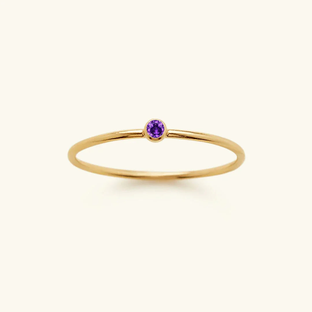 [AuraEcho]Amelia Birthstone Stacker Ring