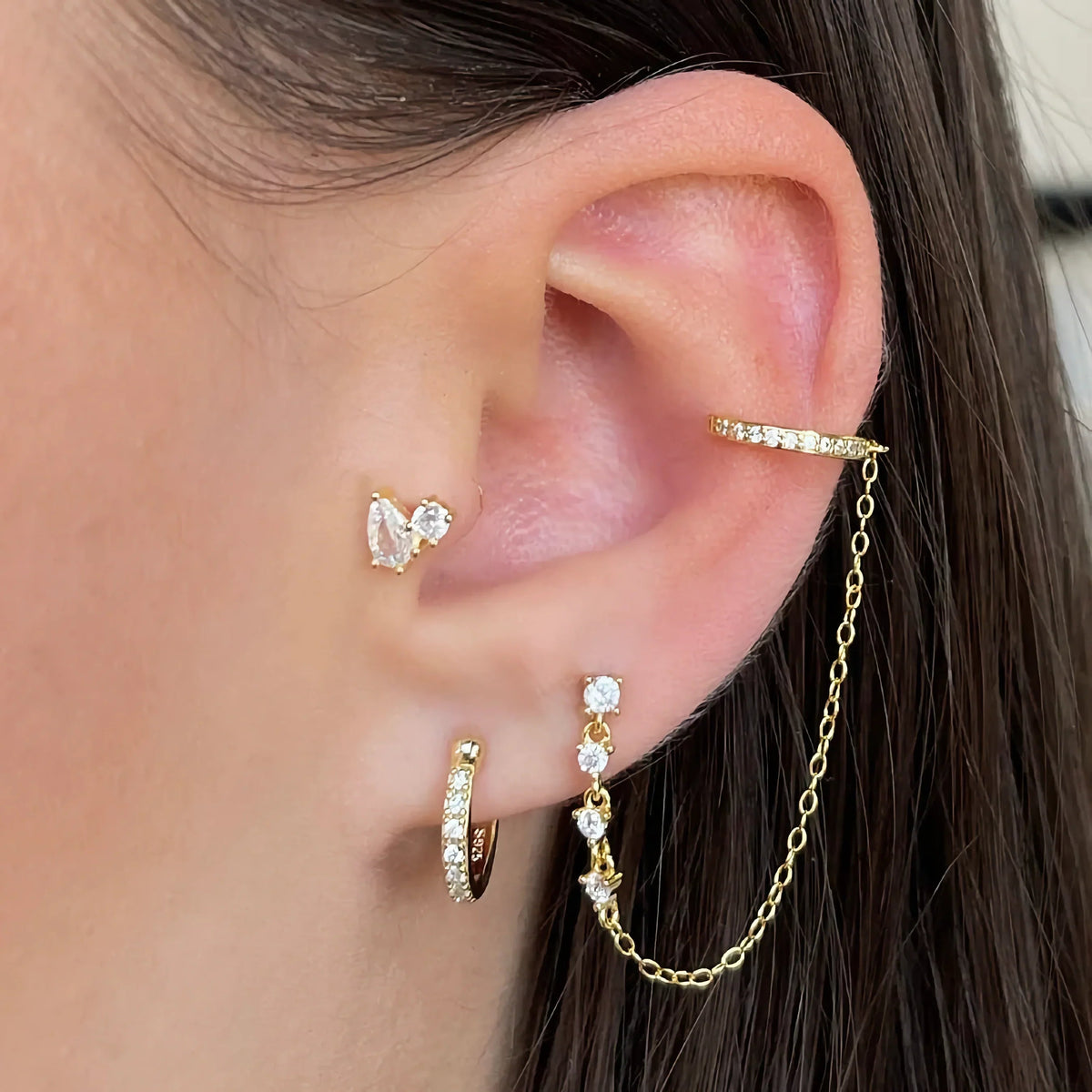 [AuraEcho]Kate Flat Back Diamond Stud