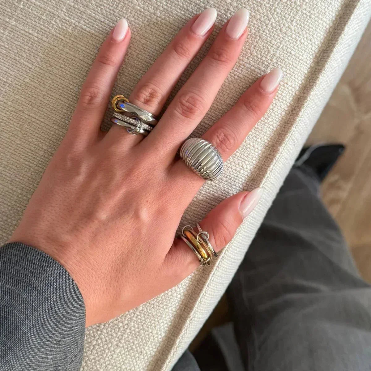 [AuraEcho]Stella Diamond Ring Stack