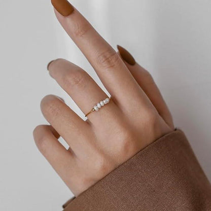 [AuraEcho]Magnolia Freshwater Pearl Gold Ring