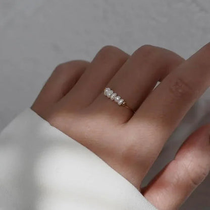 [AuraEcho]Magnolia Freshwater Pearl Gold Ring
