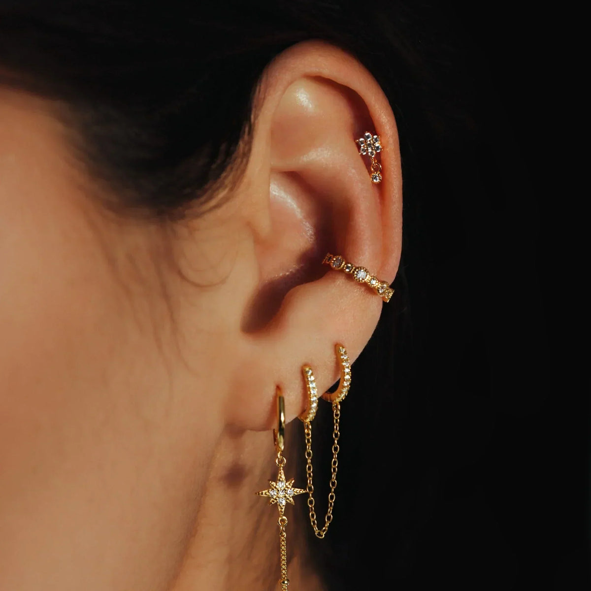 [AuraEcho]Roxanne Round Back Diamond Stud