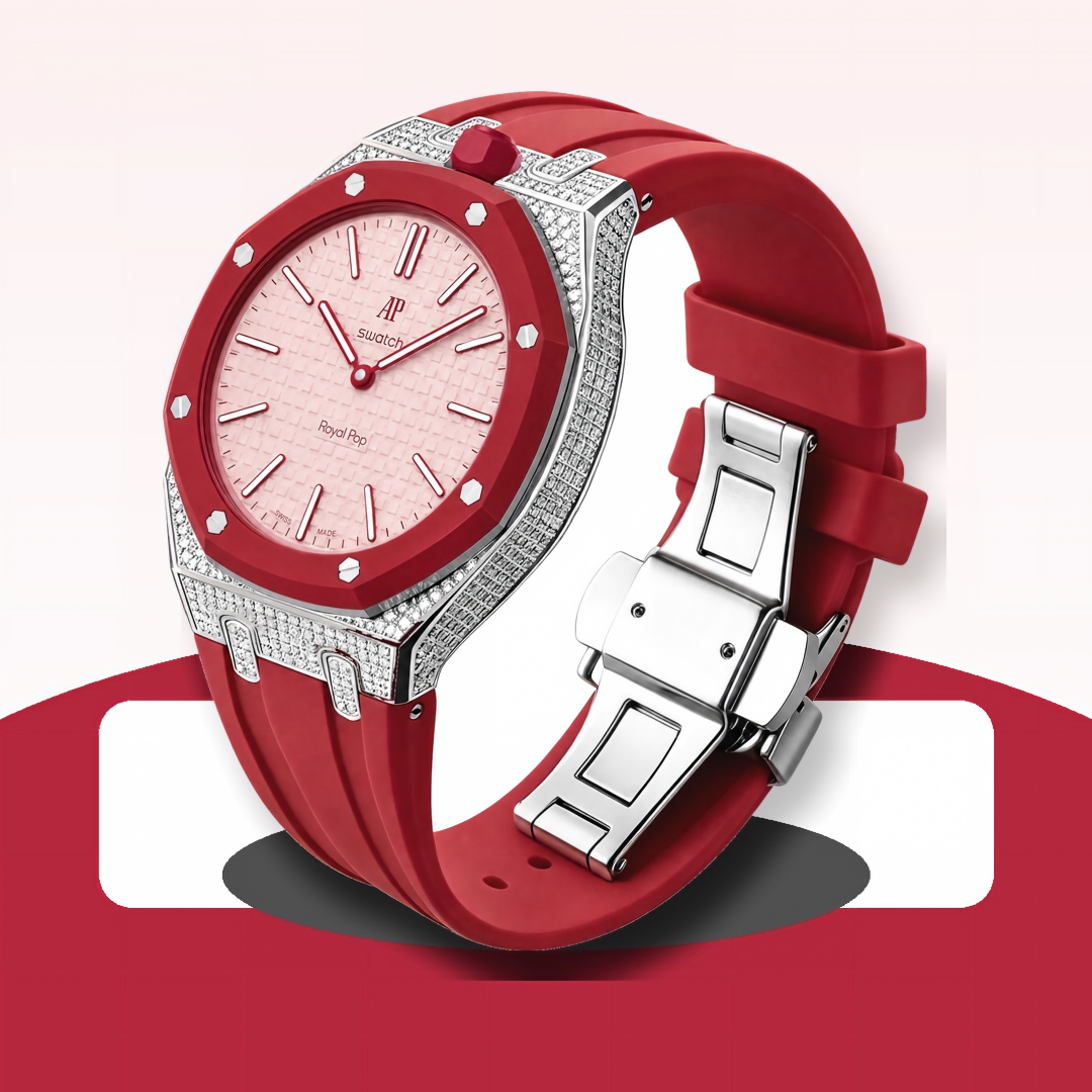 Royal Oak Pop Exclusive Steel Case With Diamond(Moissanite) & Silicone Strap