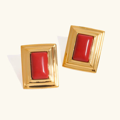[AuraEcho]Sybil Gold Enamel Earrings