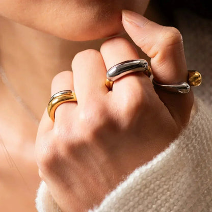 [AuraEcho]Seren Two Tone Gold Ring