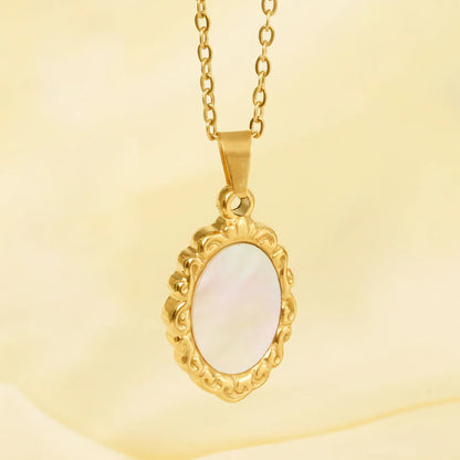 [AuraEcho]Roselle Vintage Mother Of Pearl Pendant