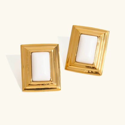 [AuraEcho]Sybil Gold Enamel Earrings