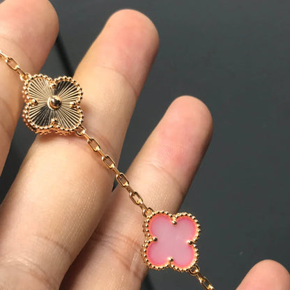 [AuraEcho] CLOVER 5 MOTIFS  PINK MOP BRACELET COLLECTION
