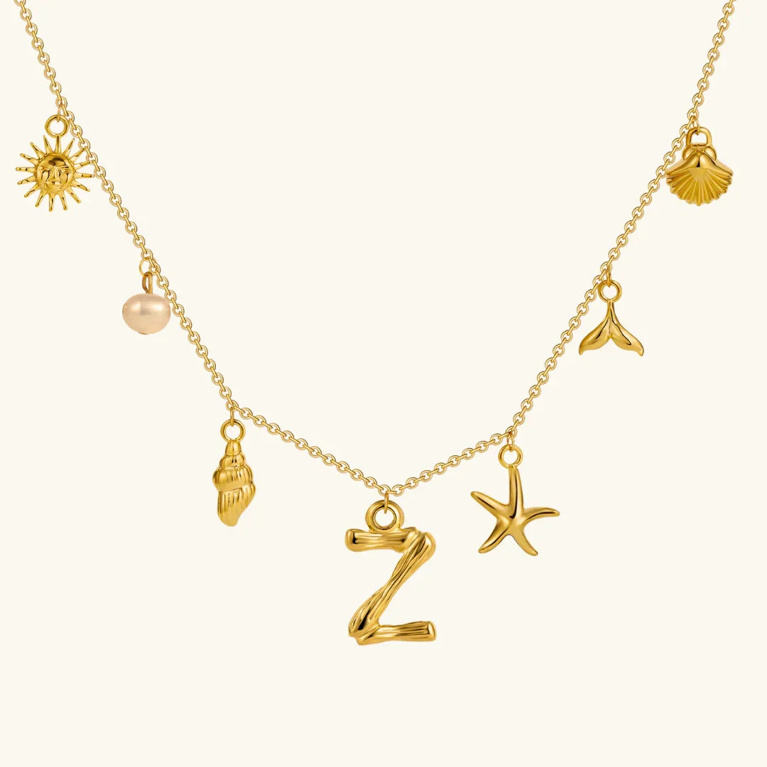 [AuraEcho]Avaria Ocean Initial Necklace