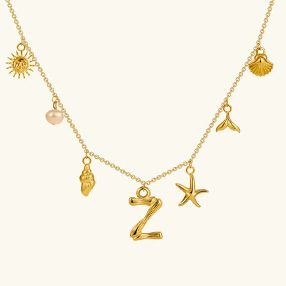 [AuraEcho]Avaria Ocean Initial Necklace