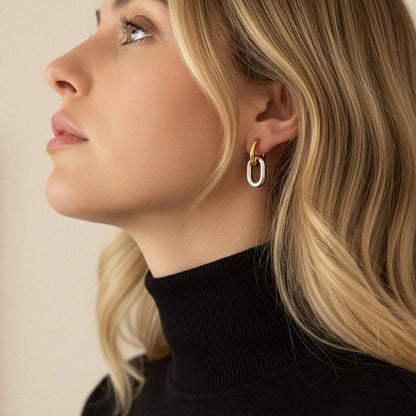 [AuraEcho]Pippa Two Tone Double Hoops